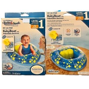 2 New in Box SwimSchool Level 1 Baby Boats w adjustable seat rest